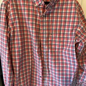 Lacoste Red and Blue Checkered Casual Shirt